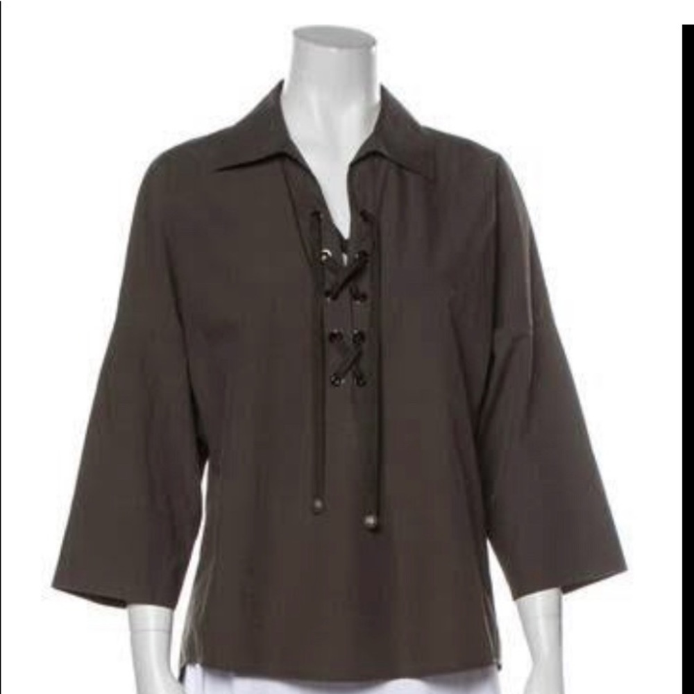 Akris Punto chocolate blouse 8